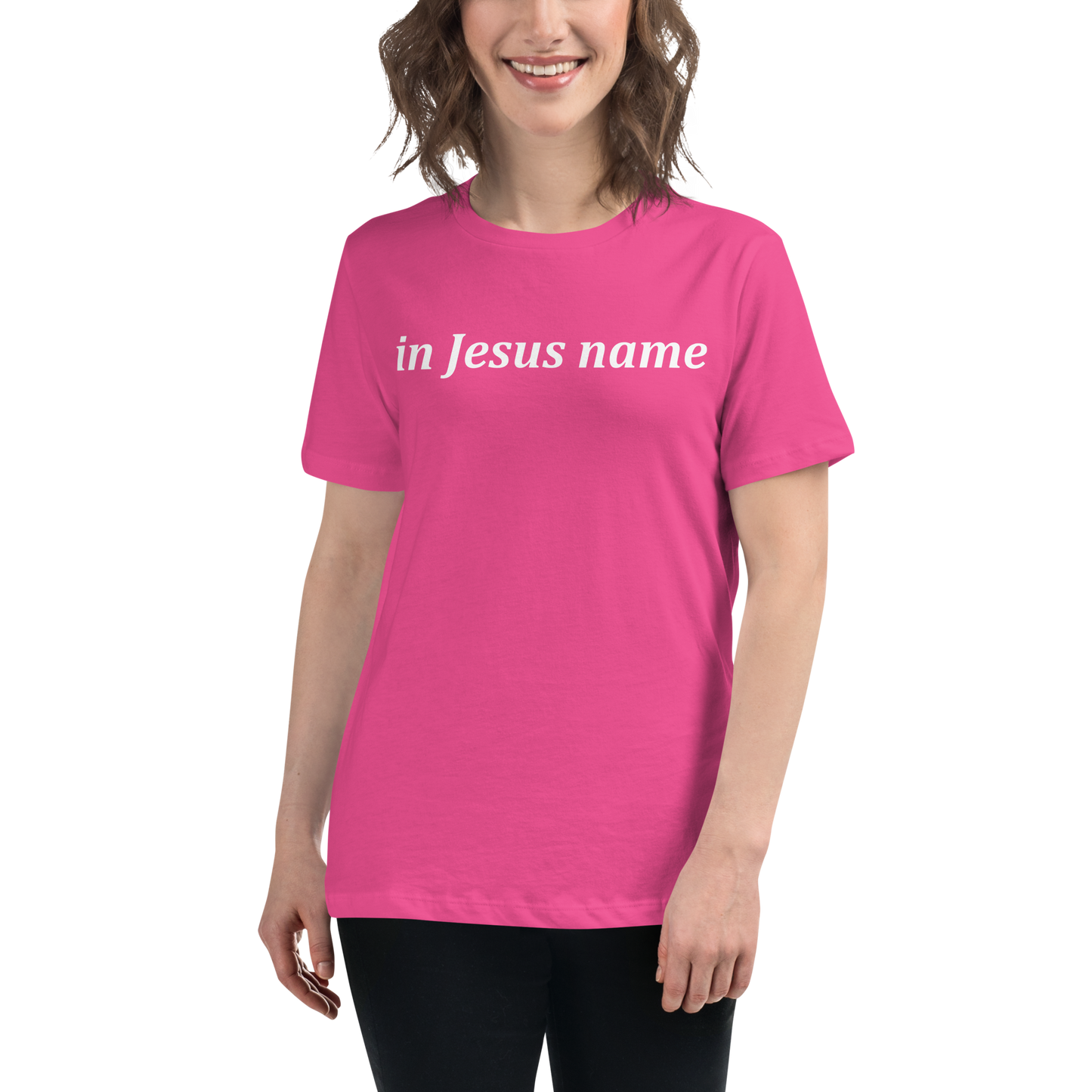 in Jesus name-Women's Relaxed t-shirt